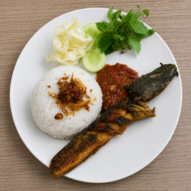 Pecel Lele Nasi